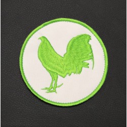 PATCHE FIGHT COCK GREEN LIME 10CNT-4"